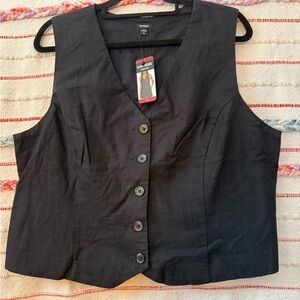 Express Black Button-Up Vest NWT
